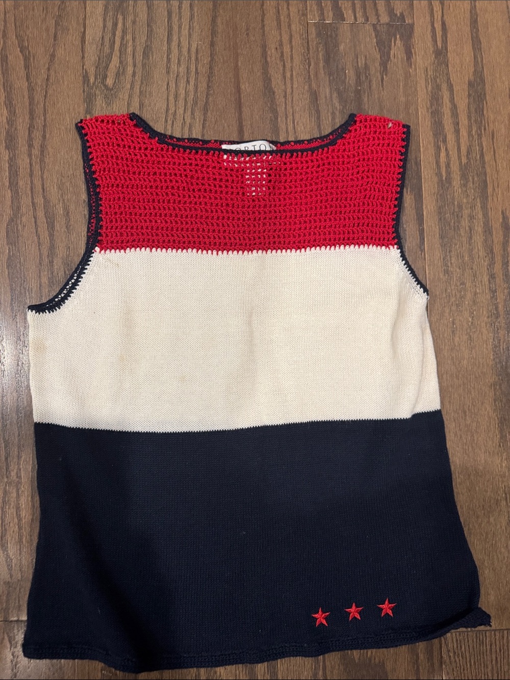 Woman’s Striped Knit Tank Top - Red, White & Navy